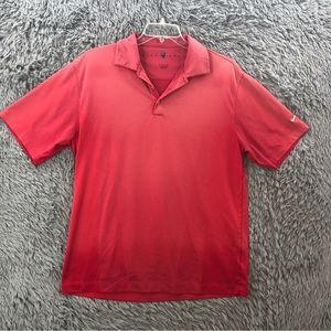 Nike Shirt Golf Mens Large Logo Checkmark Red Polo